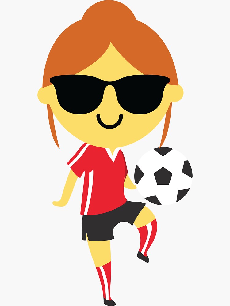 "Soccer Girl Emoji " Sticker for Sale by HippoEmo Redbubble