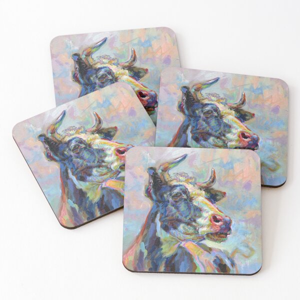 Item preview, Colorful Cow Portrait designed and sold by elfeather.