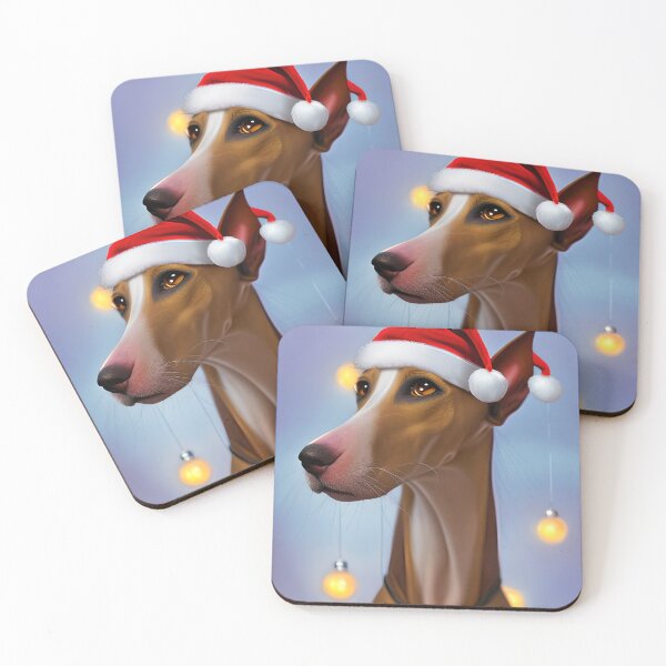 Item preview, Christmas Ibizan Hound Wearing A Santa Hat designed and sold by ZenEverAI.