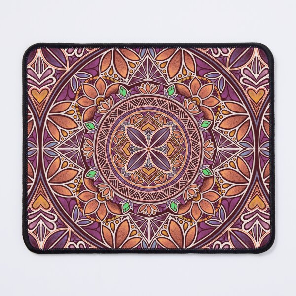 Item preview, Floral Star Pacific Mandala white on purple designed and sold by AprilAppleArt.