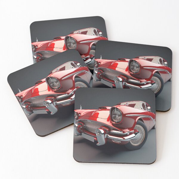 Item preview, Red beautiful vintage sport car on a clean dark background designed and sold by OwnByCats.