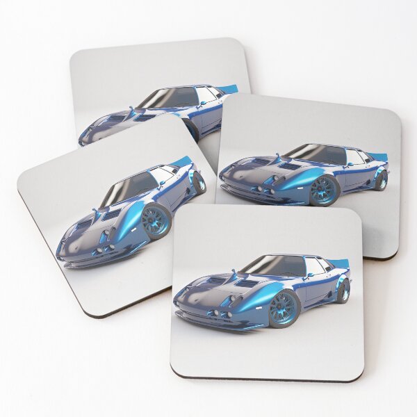 Item preview, Blue vintage sport car on a clean white background designed and sold by OwnByCats.
