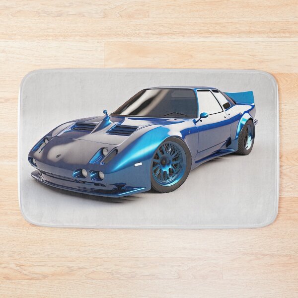 Item preview, Blue vintage sport car on a clean white background designed and sold by OwnByCats.