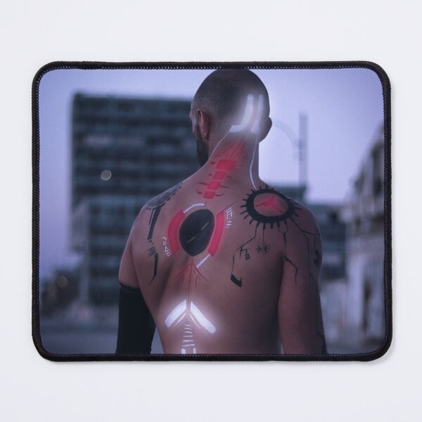 Item preview, Light Bodypaint of a Cybernetic Man from a Dystopic Future designed and sold by tribaltrouble.