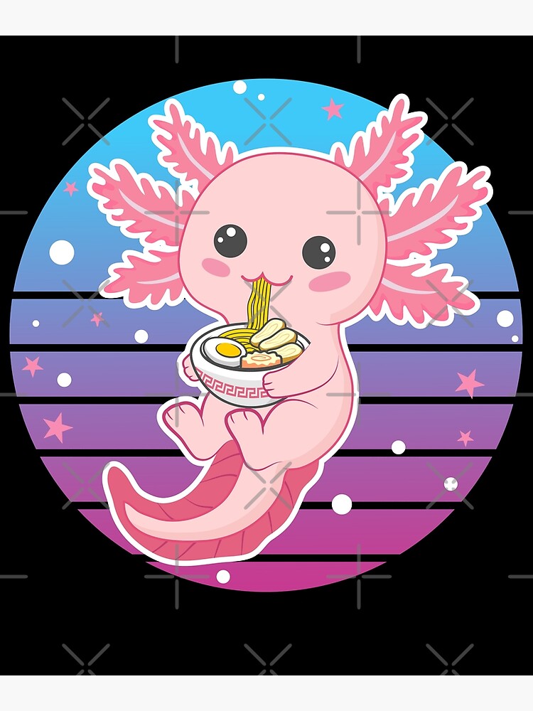 Ramen Axolotl Kawaii Anime Japanese Food Girls Teens Poster for Sale by  MichealExan