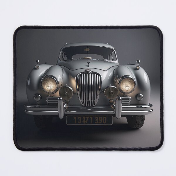 Item preview, White vintage beautiful car on a clean background designed and sold by OwnByCats.