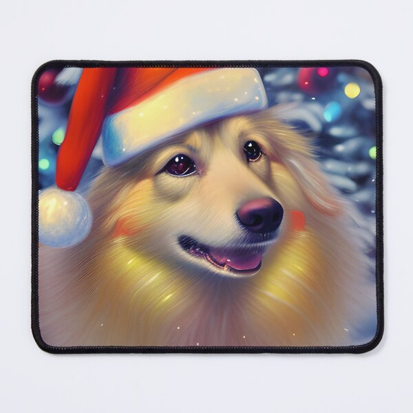 Item preview, Christmas Icelandic Sheepdog Wearing A Santa Hat designed and sold by ZenEverAI.