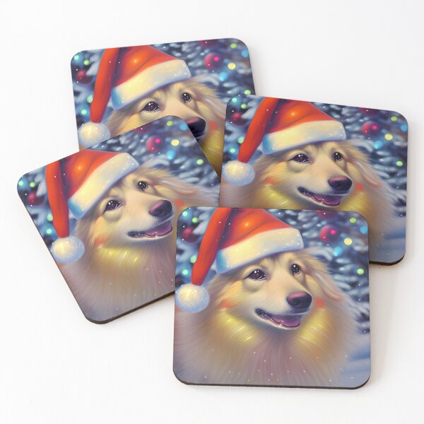 Item preview, Christmas Icelandic Sheepdog Wearing A Santa Hat designed and sold by ZenEverAI.