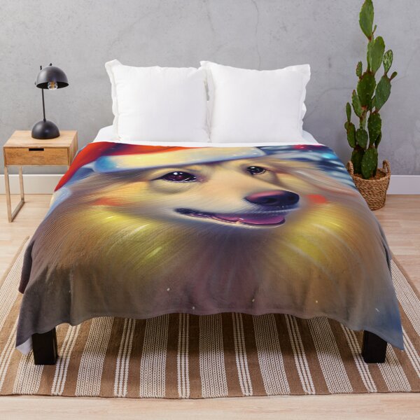 Item preview, Christmas Icelandic Sheepdog Wearing A Santa Hat designed and sold by ZenEverAI.