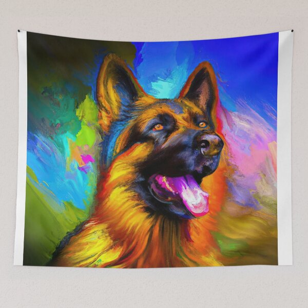 Item preview, German Shepherd Dog vibrant colors designed and sold by AIK9Artwork.