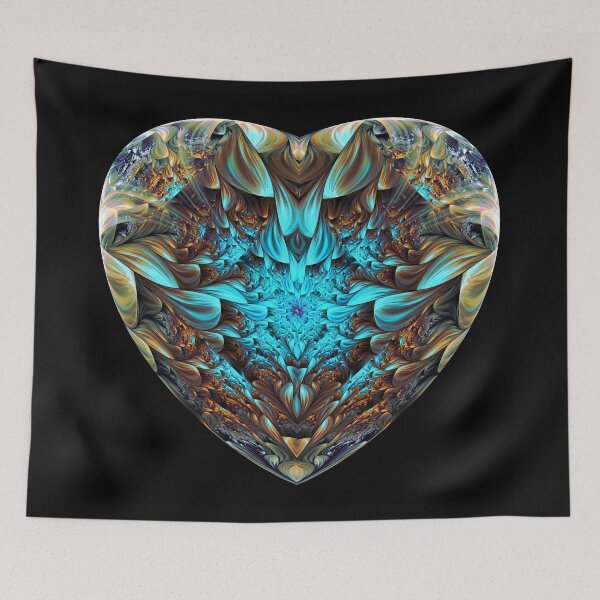 Item preview, Blue Deep Heart - Fractal Art designed and sold by jade-cooper-art.