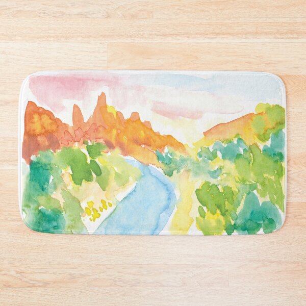 Item preview, Abstract River in the Canyon Watercolor designed and sold by TiffanyMackay.