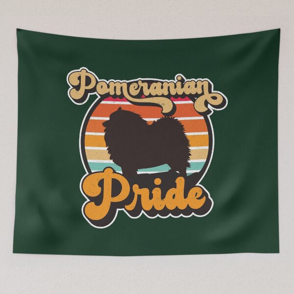 Item preview, Pomeranian Pride Retro Sunset Dog Silhouette Pet Design designed and sold by CRHPOD20.