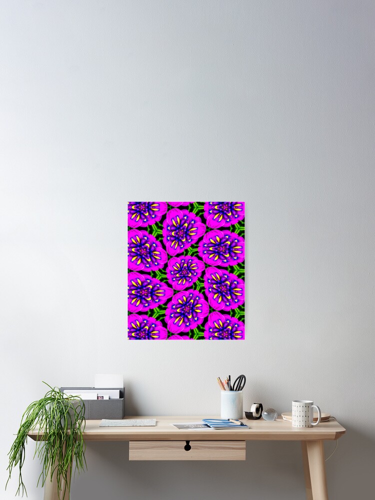 Thumbnail 2 of 3, Poster, Purple Iris Pattern designed and sold by Patternflower.