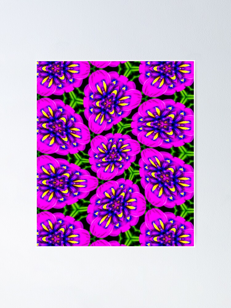 Thumbnail 1 of 3, Poster, Purple Iris Pattern designed and sold by Patternflower.