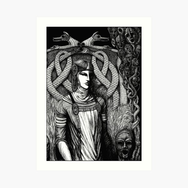 Hel, Goddess of Underworld (2014) Art Print