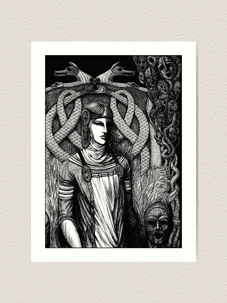 Alternate view of Hel, Goddess of Underworld (2014) Art Print
