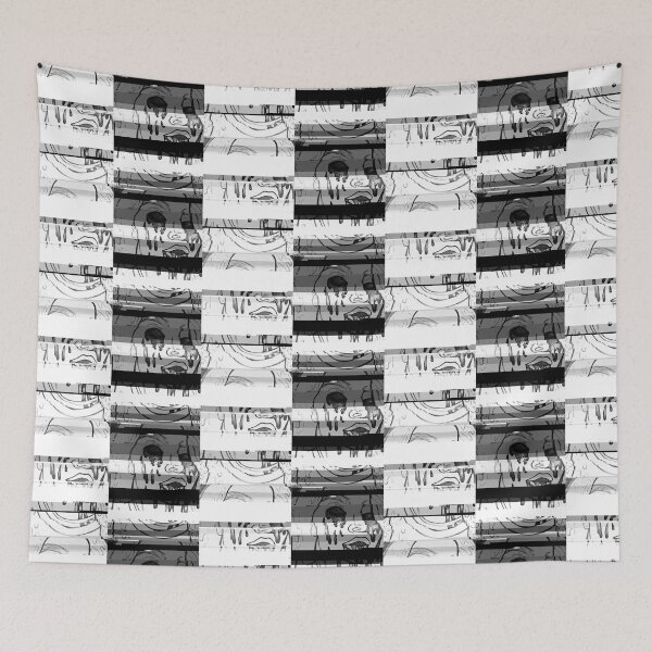 Item preview, Glitched Melting Girl Digital Illustration Black And White designed and sold by Bennett Swanson.