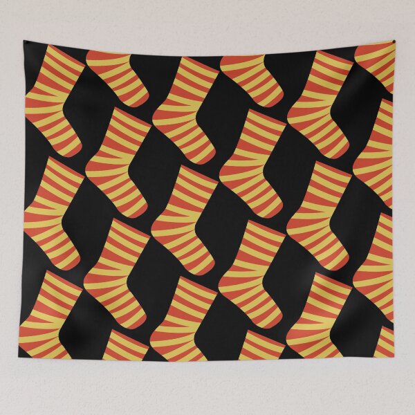 Item preview, Yellow and Red Striped Christmas Stocking designed and sold by PrintPortal.
