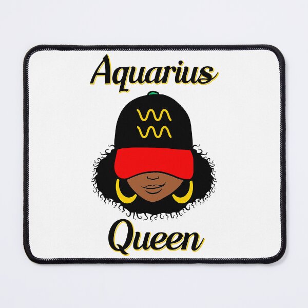 Item preview, Aquarius Queen Ebony Women In Cap Zodiac designed and sold by R&BApparel.