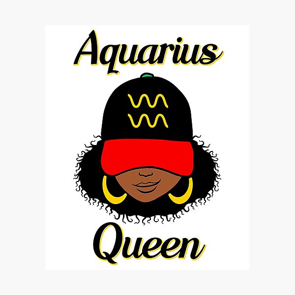 Item preview, Aquarius Queen Ebony Women In Cap Zodiac designed and sold by R&BApparel.