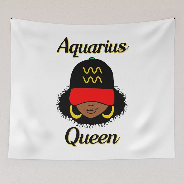 Item preview, Aquarius Queen Ebony Women In Cap Zodiac designed and sold by R&BApparel.