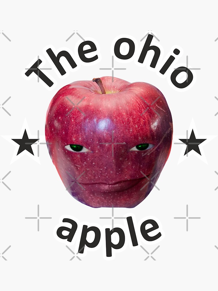 "Ohio rizz apple, apple meme from TikTok v2." Sticker for Sale by