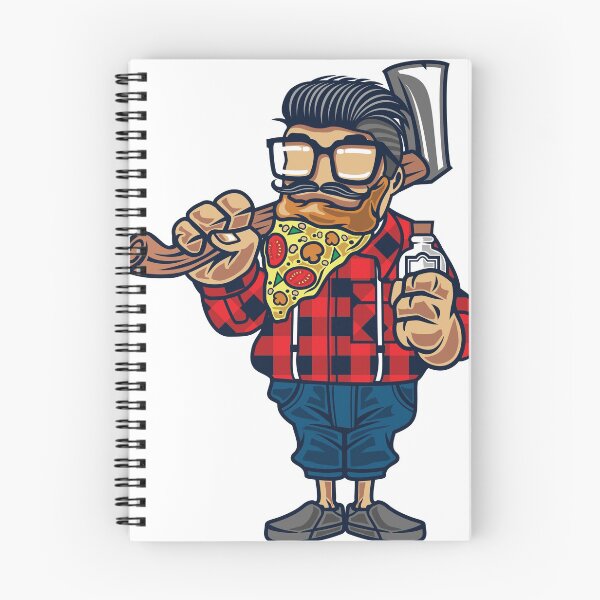 Item preview, Pizza Loving Beard wearing Lumber Jack Cartoon designed and sold by ThatMerchStore.