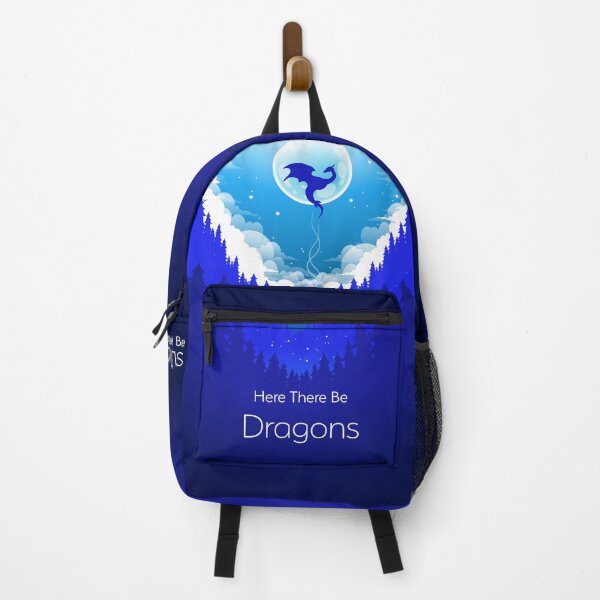 Item preview, Here There Be Dragons Blue Art Illustration designed and sold by Ericas-art.