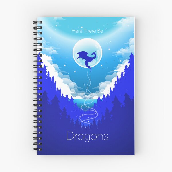 Item preview, Here There Be Dragons Blue Art Illustration designed and sold by Ericas-art.