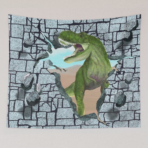 Item preview, Dinosaur Breaking Through Wall designed and sold by Melissa J Barrett.