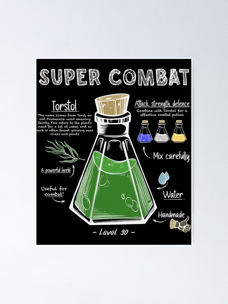 "Super Combat Potion Recipe" Poster for Sale by ChapterCatchers Redbubble