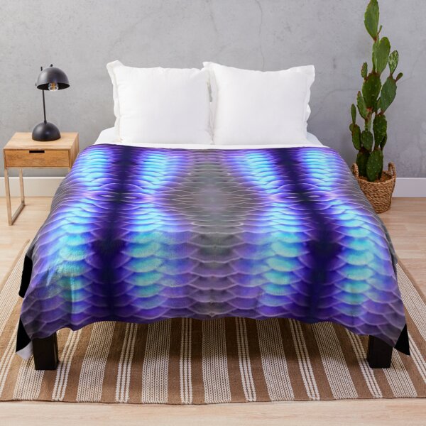 Aperçu de l'œuvre Motif écailles d'Arowana bleu et violet créée et vendue par Artistability.
