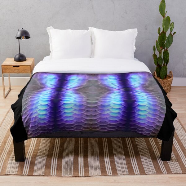 Aperçu de l'œuvre Motif écailles d'Arowana bleu et violet créée et vendue par Artistability.