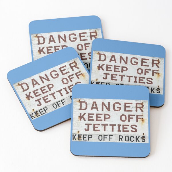 Item preview, Danger keep off the jetties wooden sign  designed and sold by CoolShirtDepot.
