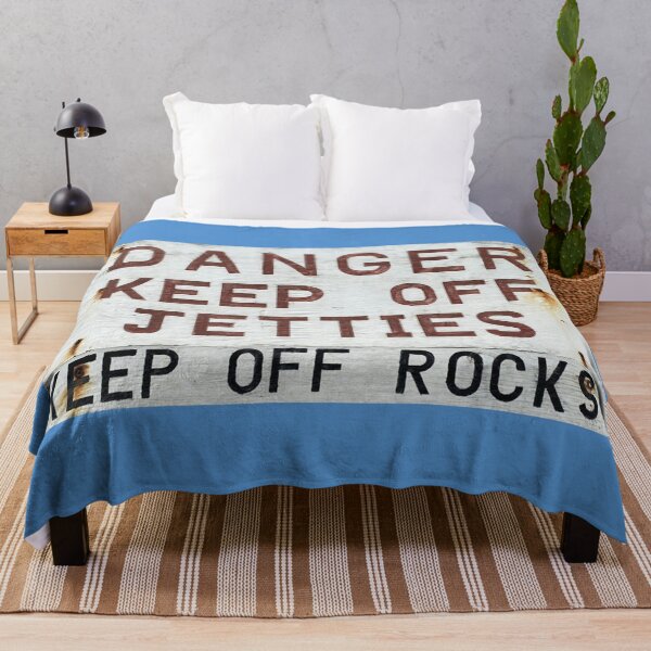 Item preview, Danger keep off the jetties wooden sign  designed and sold by CoolShirtDepot.
