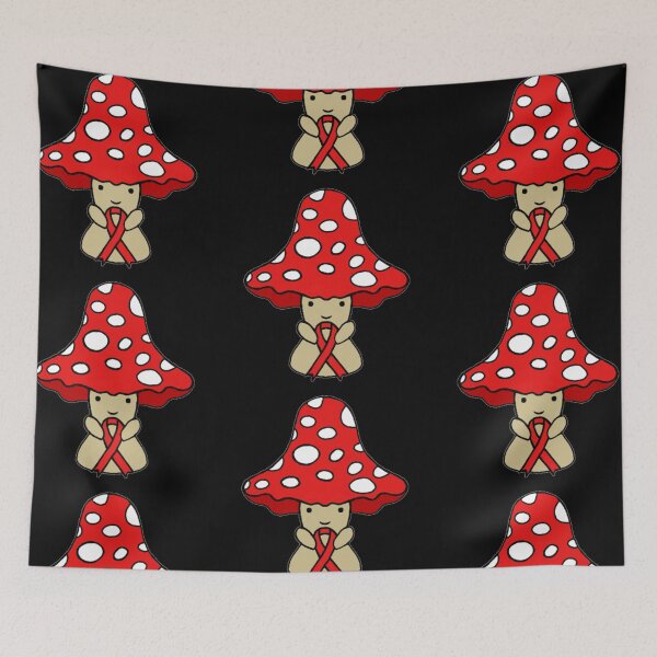 Item preview, Mushroom holding a big Awareness Ribbon (Red) designed and sold by CaitlynConnor.