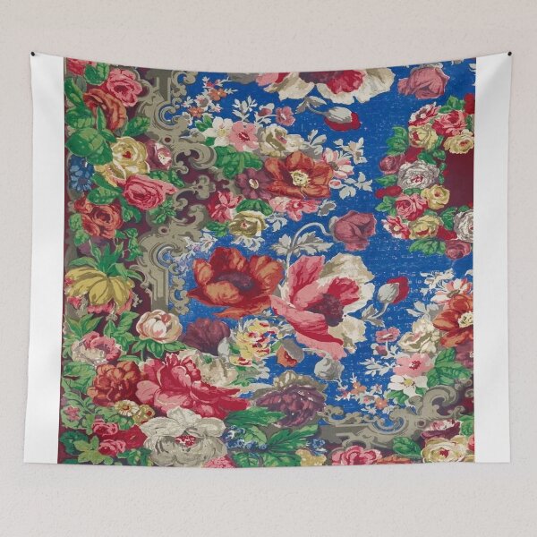 Item preview, Floral art on blue designed and sold by Maggie Vieira.