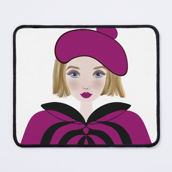 Item preview, Pretty lady in purple beret designed and sold by Alwayscreateart.
