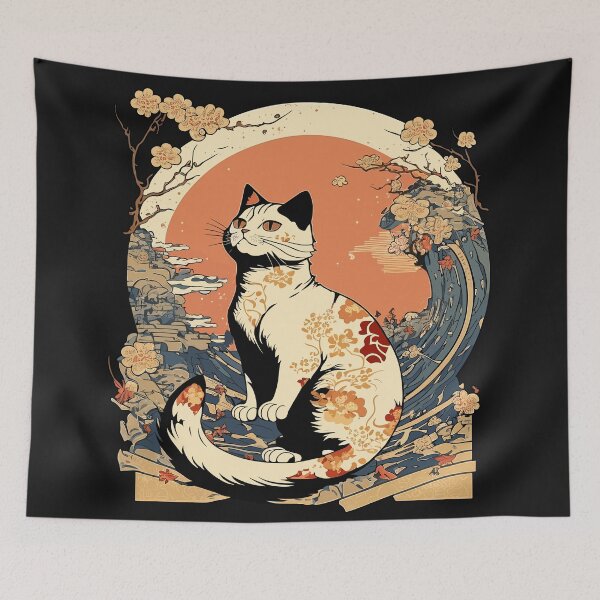 Item preview, Japanese Cat Fall designed and sold by ChasmicArt.