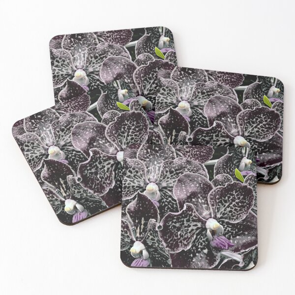 Item preview, Black White Orchids with Violet tone and a bit of green yellow, Flower Photography designed and sold by Gulnaz Turdalieva.