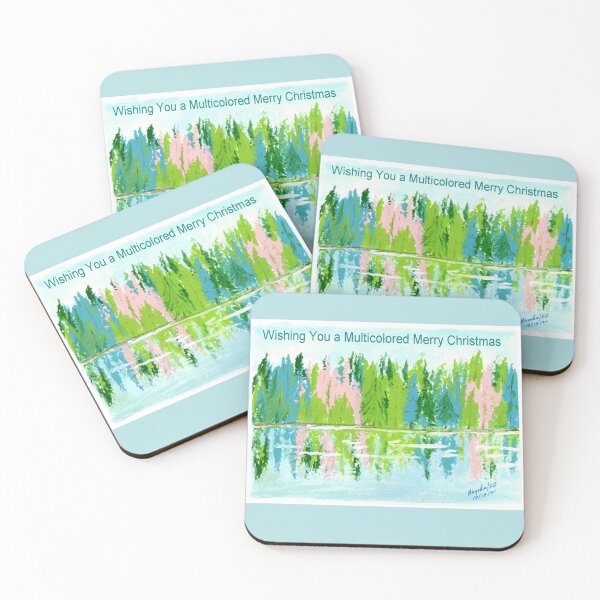 Item preview, Multicolored Christmas Forest With Message designed and sold by Art-by-Ahyoka.