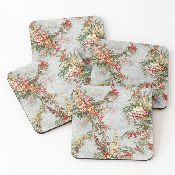 Item preview, Vintage floral art on light blue designed and sold by Maggie Vieira.