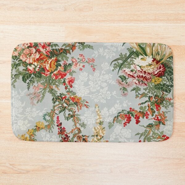 Item preview, Vintage floral art on light blue designed and sold by Maggie Vieira.
