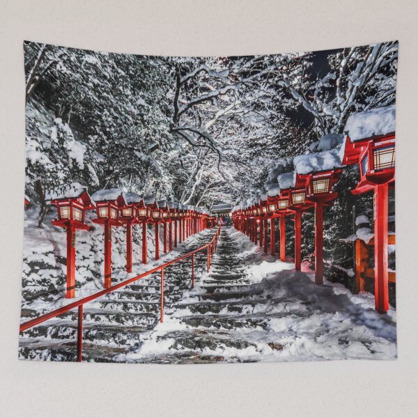 Item preview, Winter Path to Kibune Shrine, Kyoto | Japanese Lanterns designed and sold by Art-by-Geoff.
