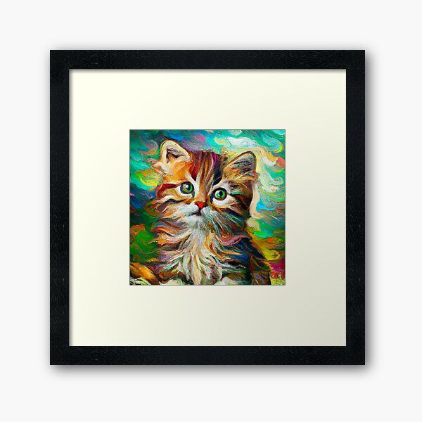 Item preview, Kitten No.1 - colorful impressionistic portrait of a kitten. designed and sold by BLACKSUN-SHOP.