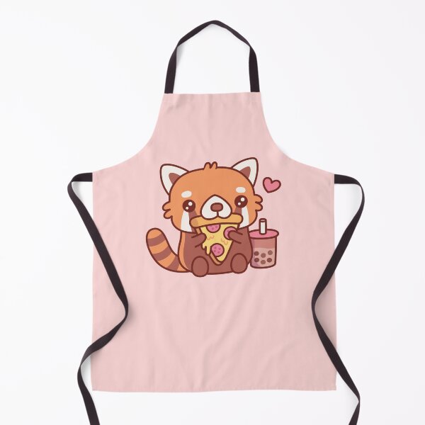 Item preview, Cute Little Red Panda Loves Eating Pepperoni Pizza designed and sold by rustydoodle.
