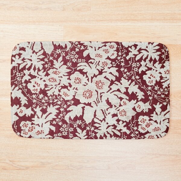 Item preview, Vintage white floral art on burgundy designed and sold by Maggie Vieira.