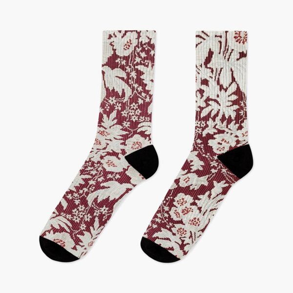 Item preview, Vintage white floral art on burgundy designed and sold by Maggie Vieira.
