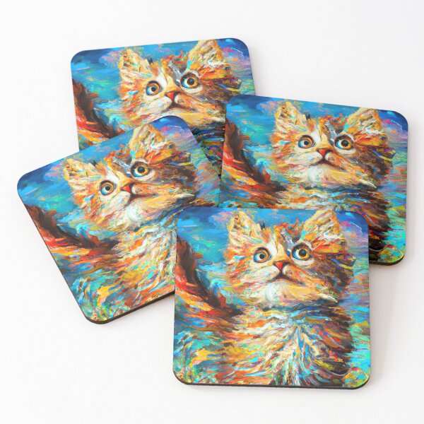 Item preview, Kitten No.2 - colorful impressionistic portrait of a kitten. designed and sold by BLACKSUN-SHOP.